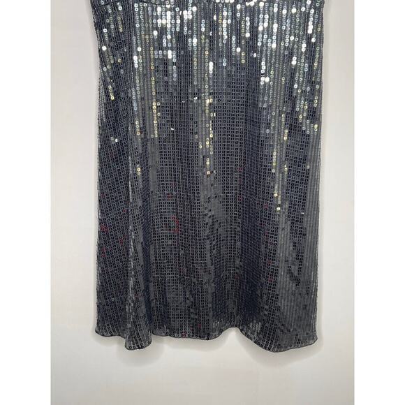 JS Collection Y2K Babydoll Silve Sequin Bow Mini Dress Women's Size 8 - Picture 3 of 9